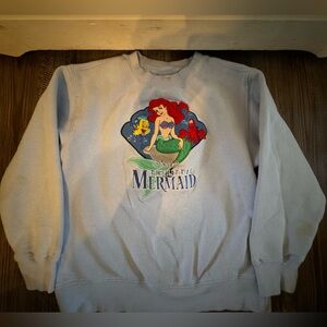 Vintage 90s Disney Store Little Mermaid Sweatshirt Size Small Youth 5/6